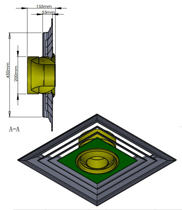 Parrillas y difusores cuadrados combinados del aire acondicionado 0