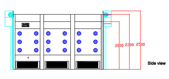 Túnel del sitio de ducha de aire de 3 Modulars, duchas de aire grandes de las mercancías para los cuartos limpios 4